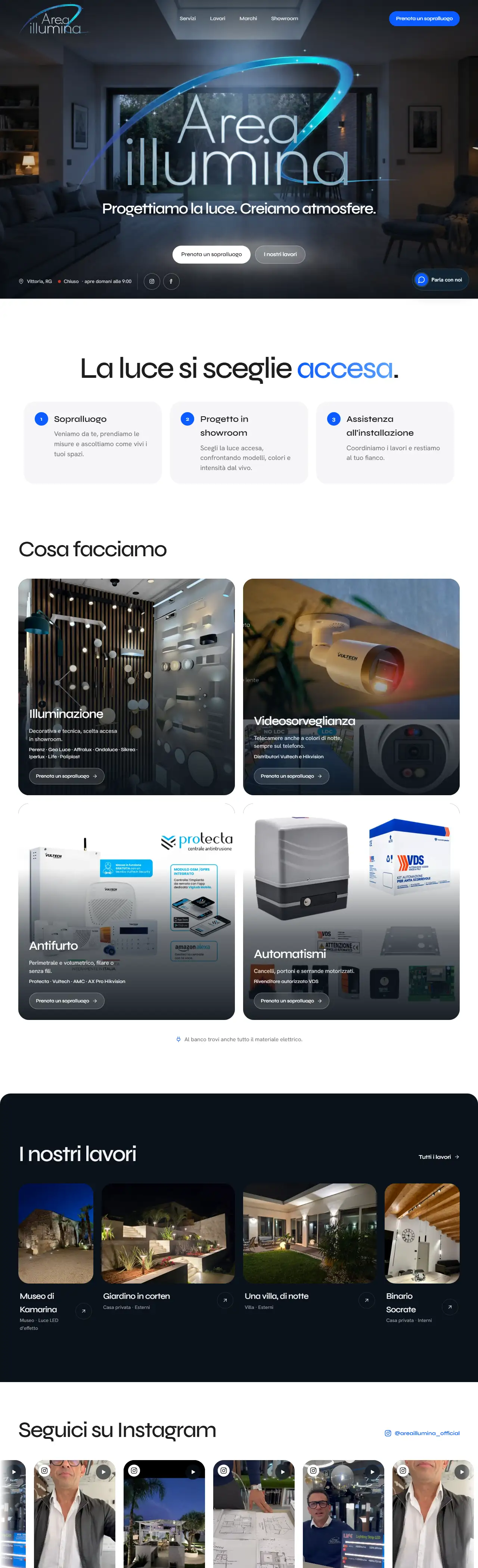 Home page completa del sito Area Illumina