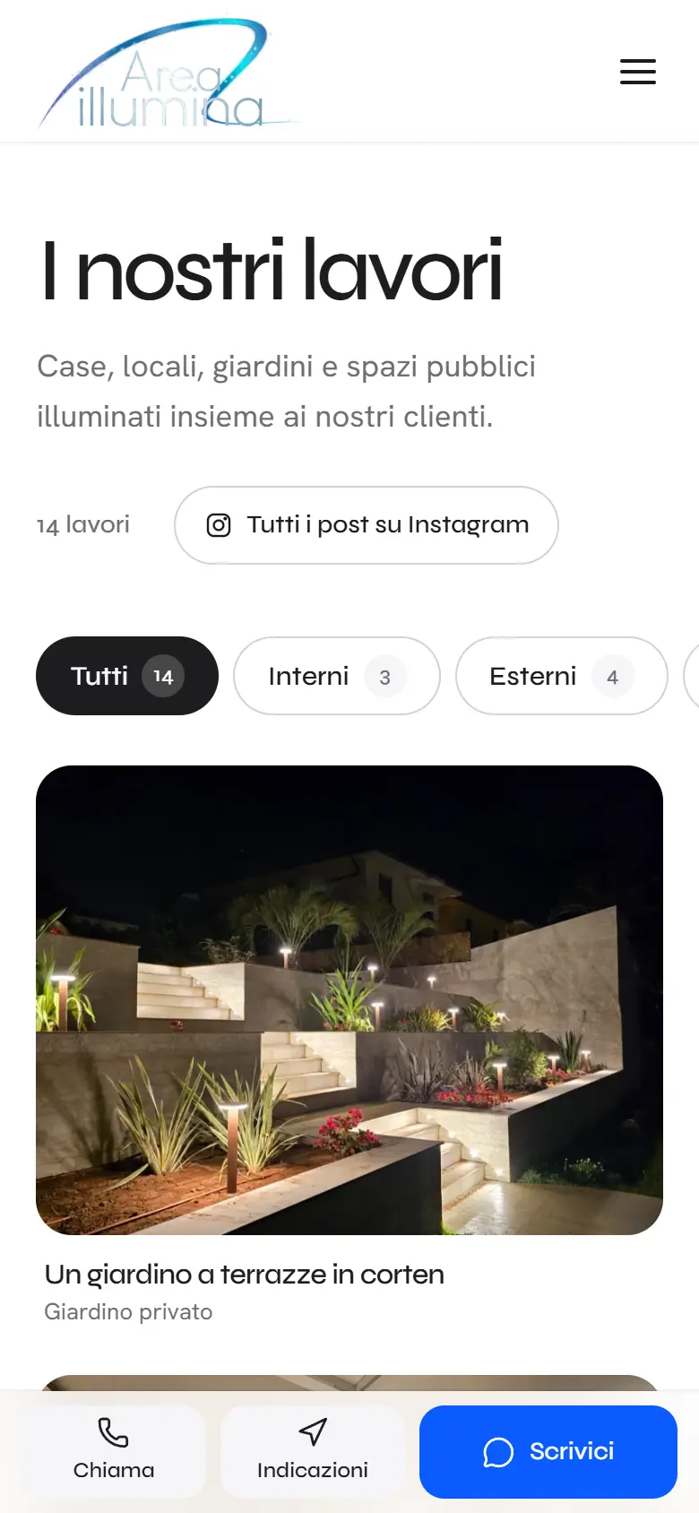 Il sito Area Illumina su smartphone